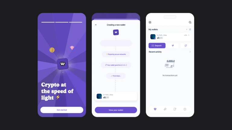 W Wallet screens